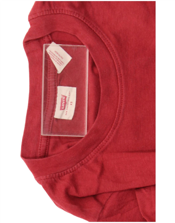 Levi's Dame Crop Top Langærmet UK 4 XS Rød