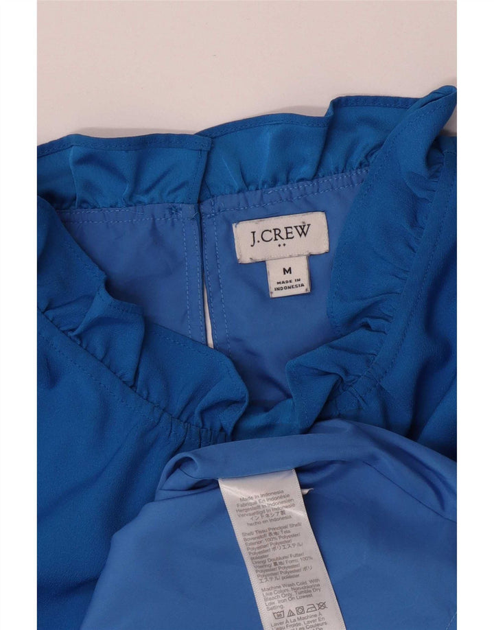J. Crew Dame ærmeløs bluse Top UK 14 Medium Blue Polyester