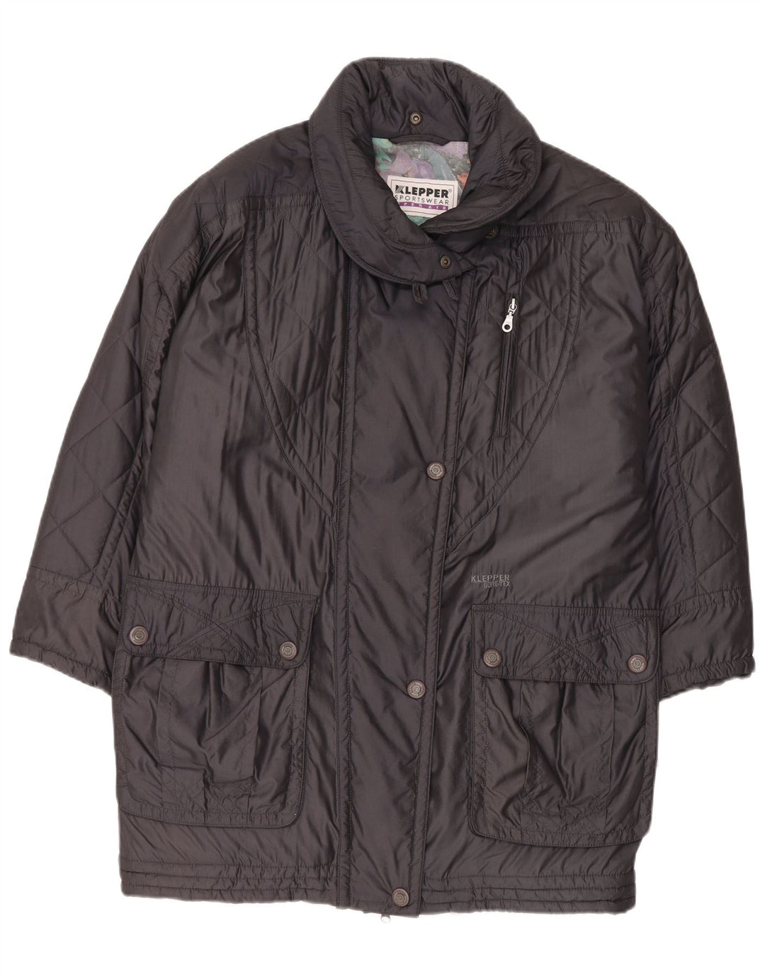 KLEPPER Gore-Tex oversized polstret frakke til kvinder EU 38 mellemgrå polyamid