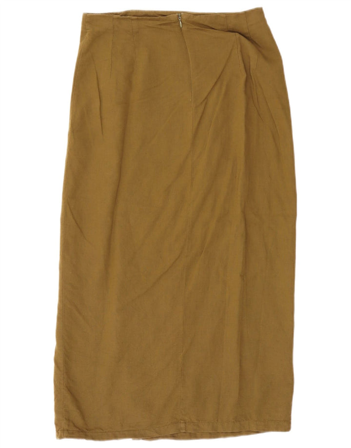 Zara Dame Højtalje Midi Nederdel Medium W28 Khaki