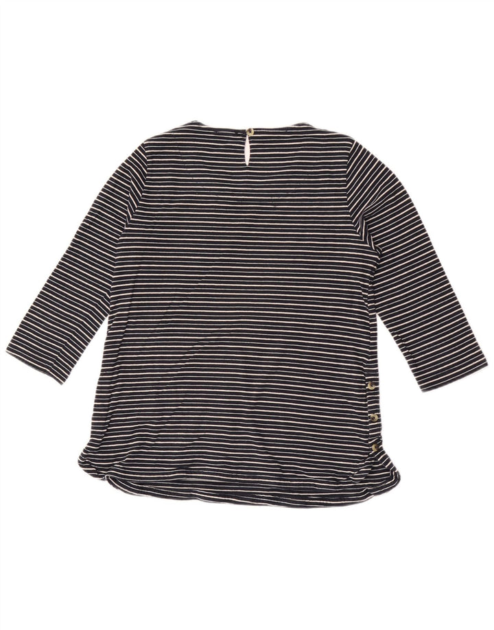 Fat Face Dame Top 3/4 ærme UK 10 Small Navy Blue Striped