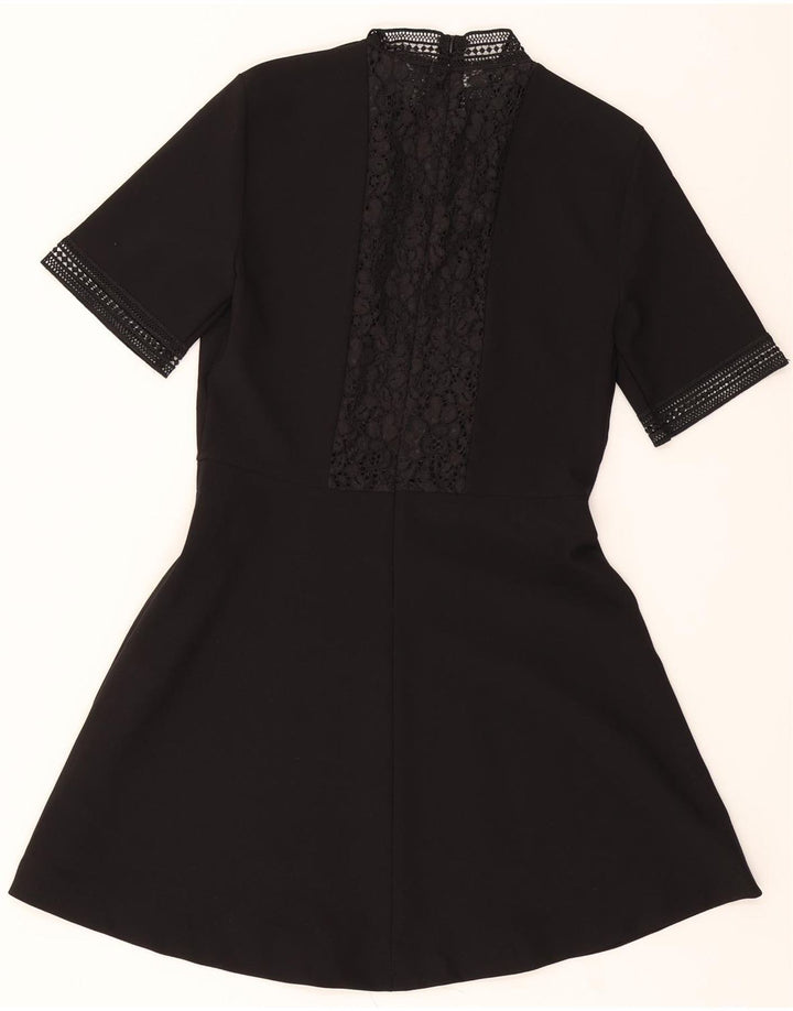 ZARA Womens A-Line Dress UK 10 Small Black Polyester Vintage Zara and Second-Hand Zara from Messina Hembry 
