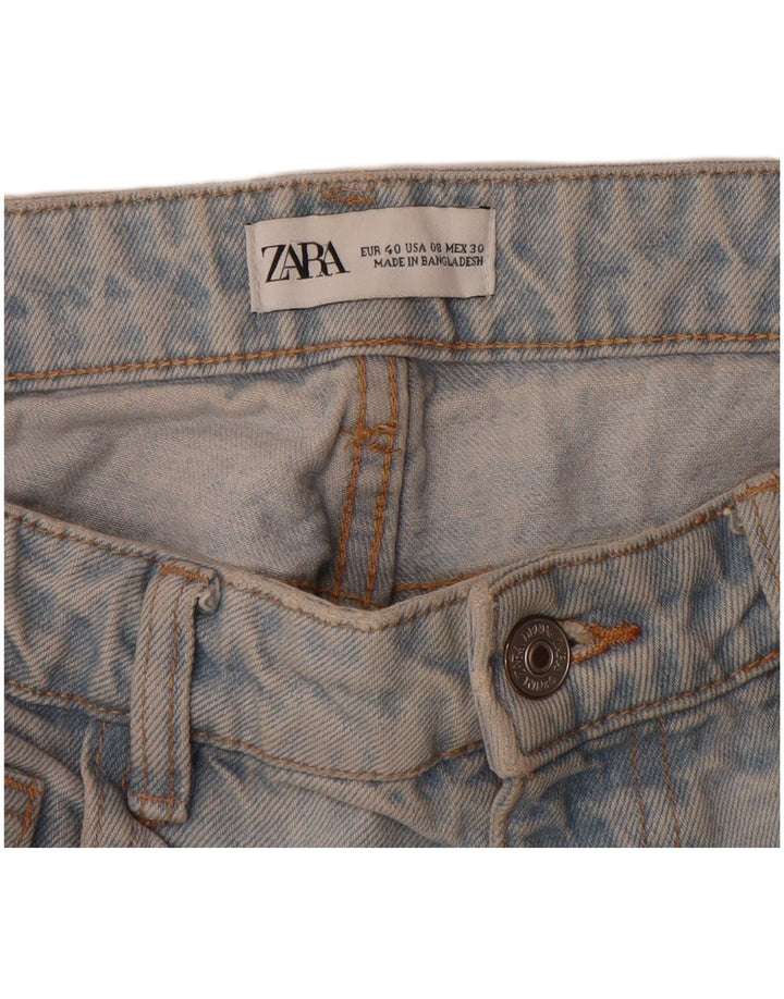 Zara Kvinders Højtaljede Kjegleformede Jeans EU 40 Medium W30 L26 Blå