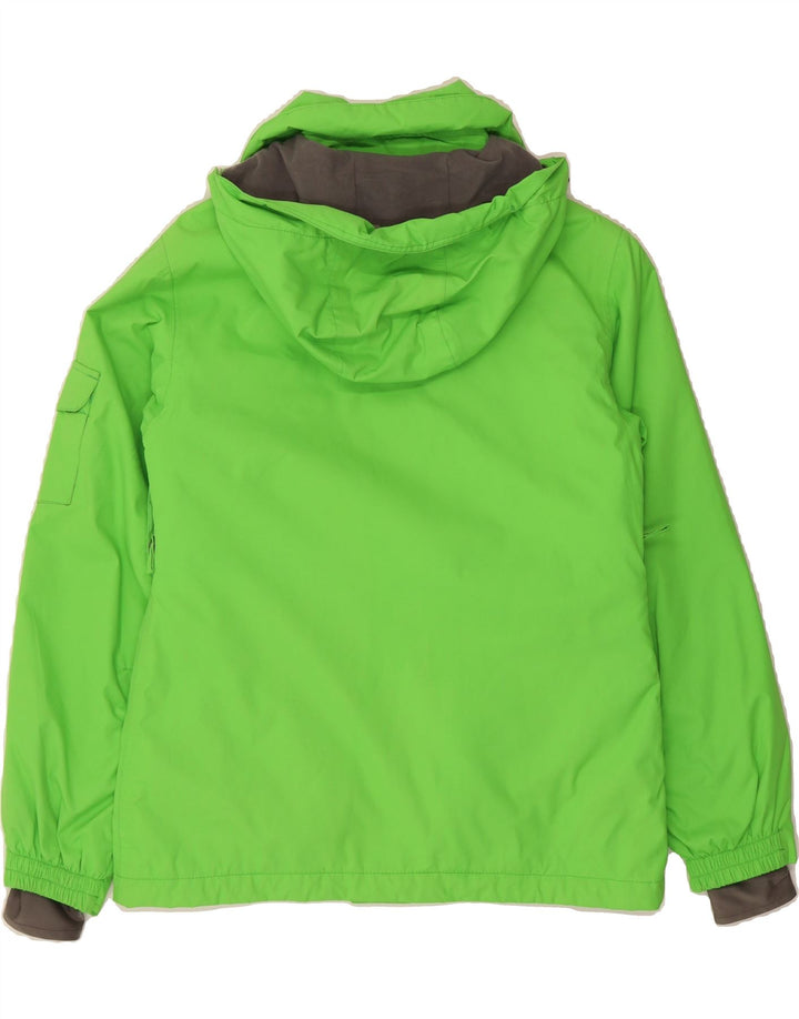 VINTAGE Womens Hooded Windbreaker Jacket UK 14 Medium Green Vintage Vintage and Second-Hand Vintage from Messina Hembry 