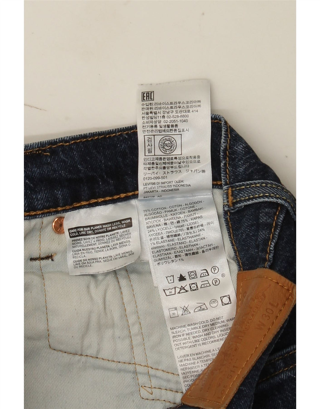 Levi's Herre 511 denimshorts W30 Mellem marineblå bomuld