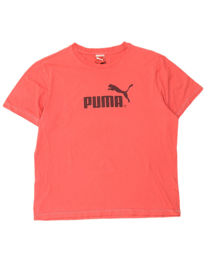 Puma Herre Grafisk T-Shirt Top Stor Rød Bomuld