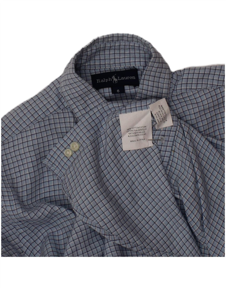 Ralph Lauren drengeskjorte 5-6 år blå Gingham bomuld