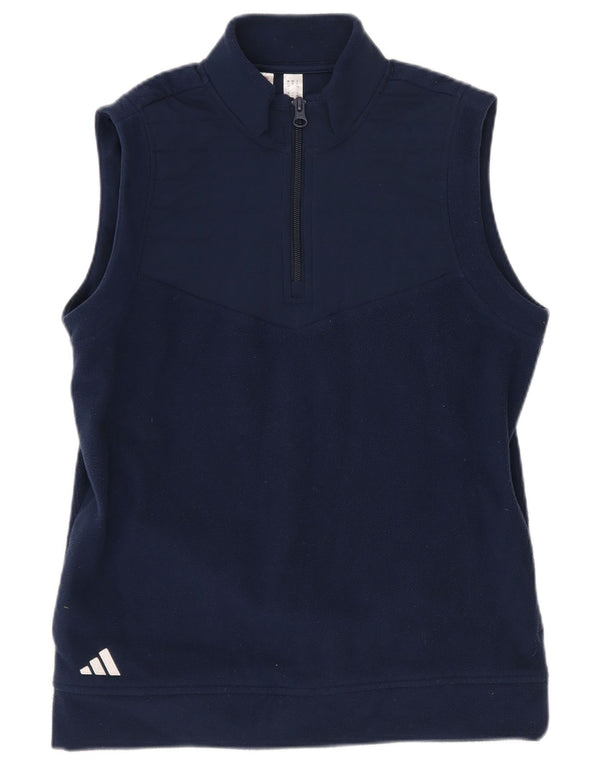 Adidas drenge lynlåshals ærmeløs fleecetrøje 11-12 år marineblå