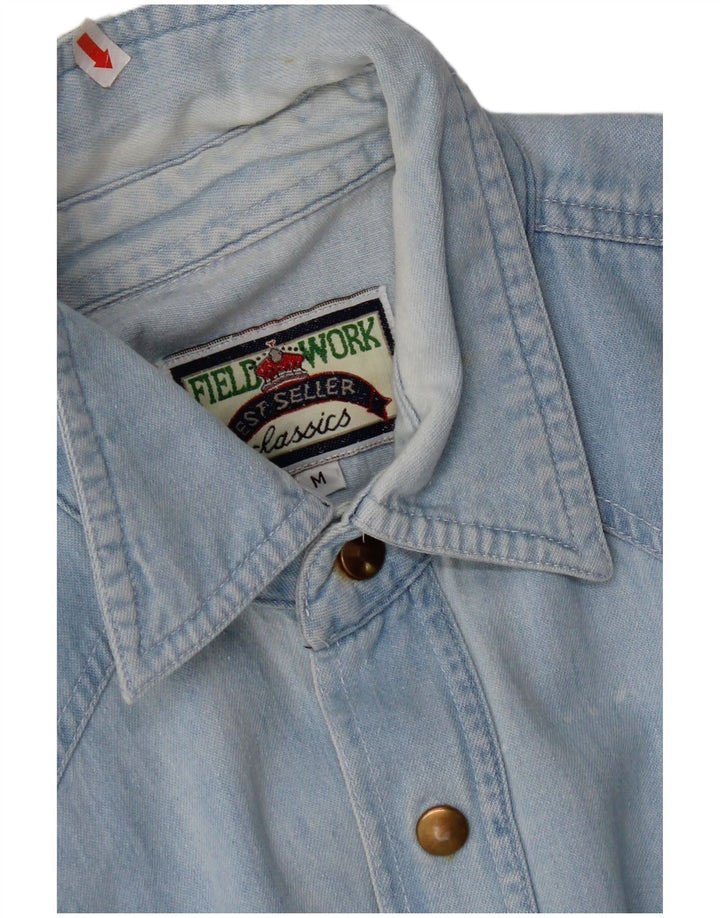 FIELDWORK Mens Classics Denim Shirt Medium Blue Cotton