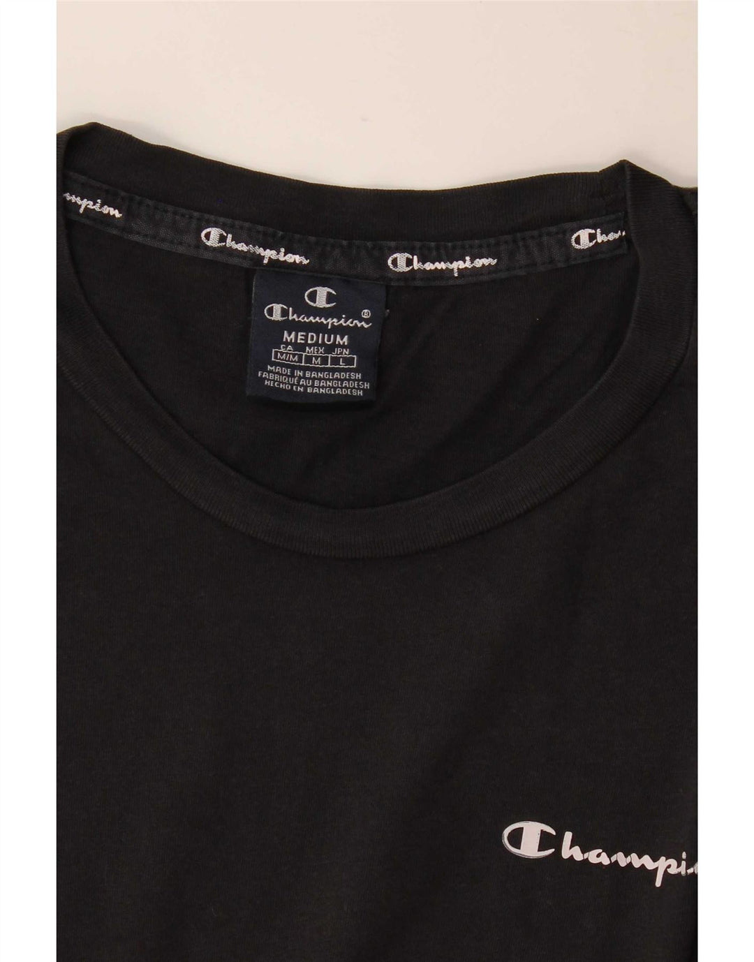 Champion Herre T-Shirt Top Medium Sort