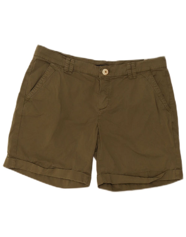 Massimo Dutti Dame Casual Fit Chino Shorts EU 38 Small W28 Khaki Bomuld