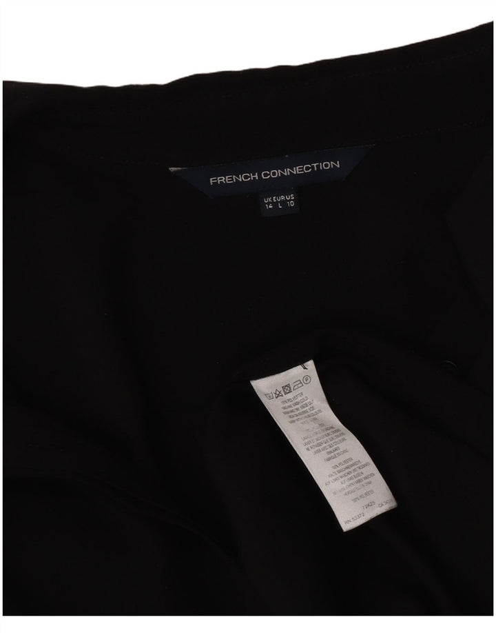 French Connection Dame Loose Fit skjortebluse UK 14 Stor sort polyester