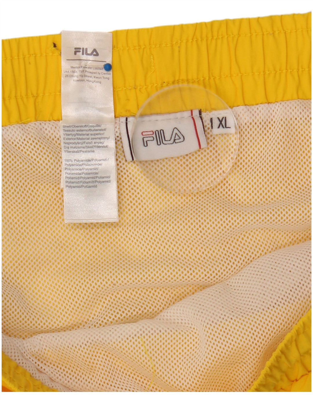 Fila Herre grafiske svømmeshorts XL Gul Colourblock Polyamid
