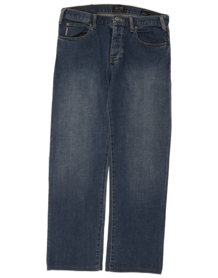 Armani Jeans Herre Regular Straight Jeans W33 L30 Blå Bomuld
