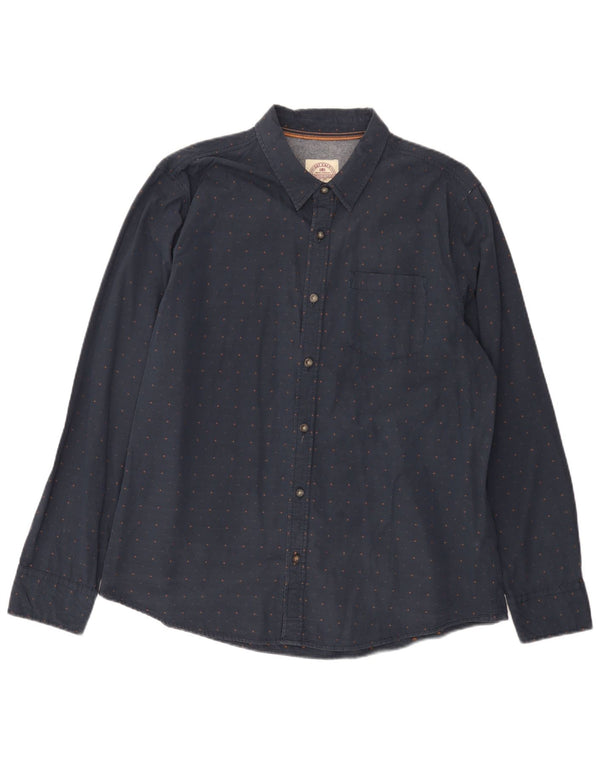 Fat Face Herre Regular Fit skjorte XL Navyblå plettet bomuld