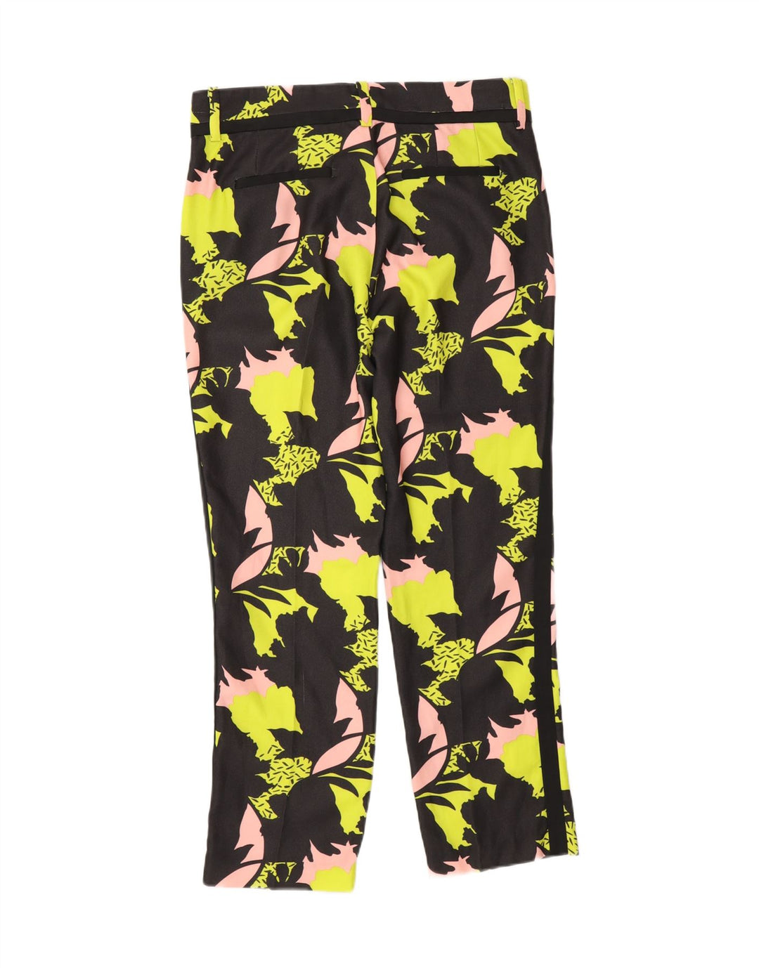 GUESS Womens Crop Casual Bukser W27 L25 Black Floral Polyester