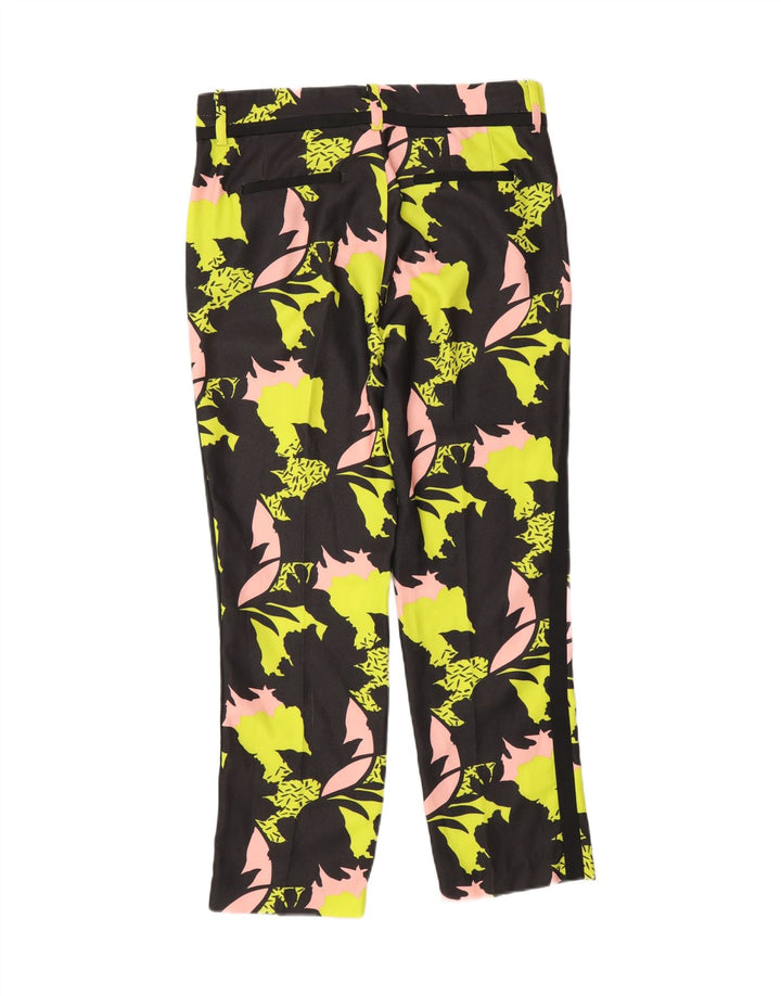 GUESS Womens Crop Casual Bukser W27 L25 Black Floral Polyester
