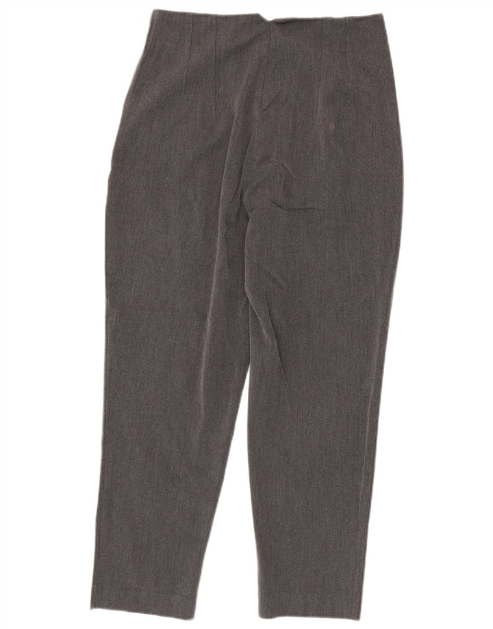 Zara Kvinders Højtaljede Crop Suit Bukser Medium W28 L25 Grå Polyester
