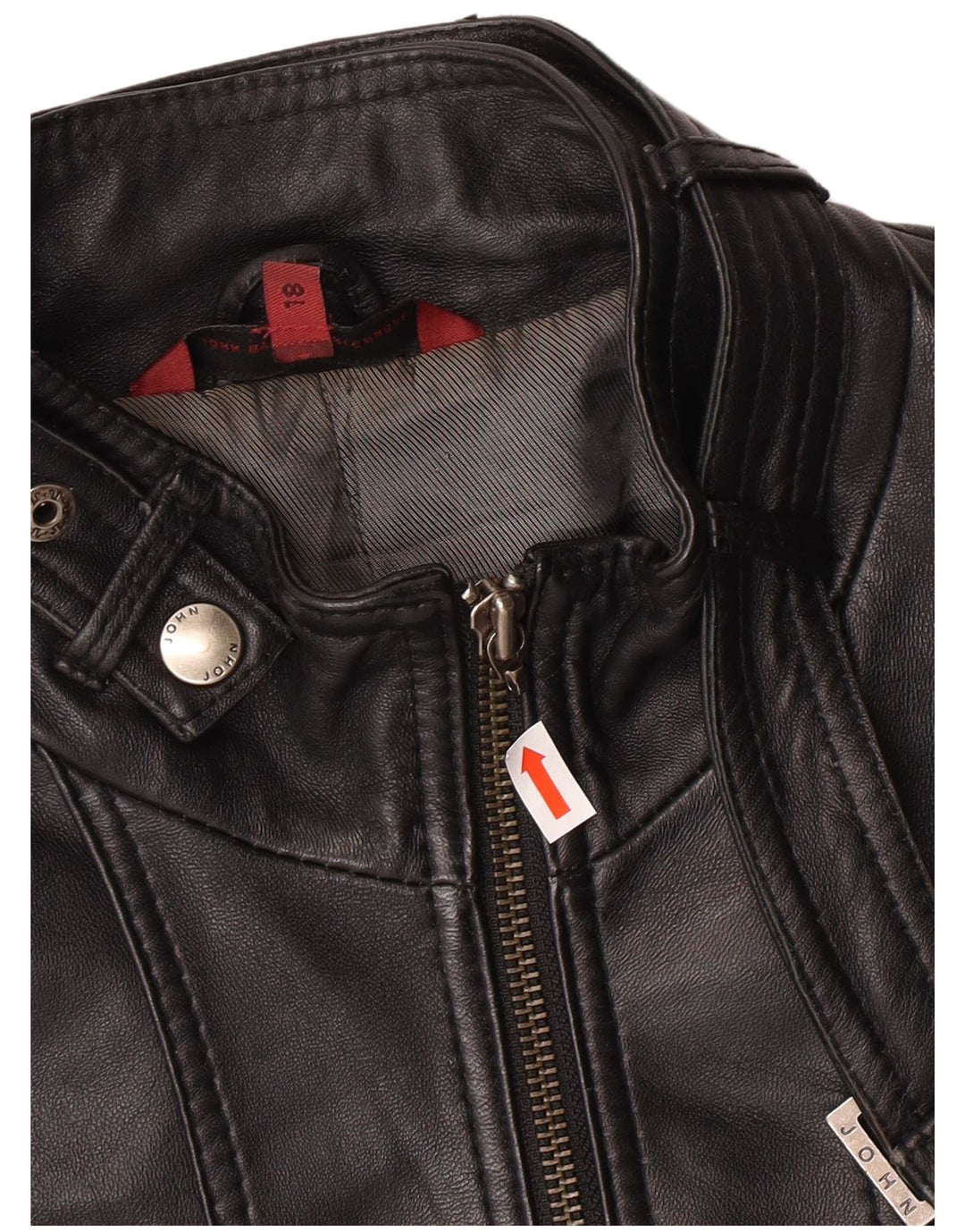 RICHMOND Womens Leather Jacket UK 18 XL Black Leather