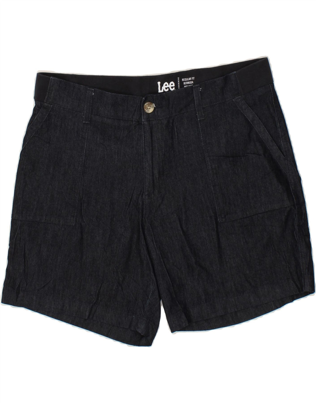 LEE Womens Mid Rise Regular Fit Denim Shorts US 12 Large W34  Navy Blue Vintage Lee and Second-Hand Lee from Messina Hembry 