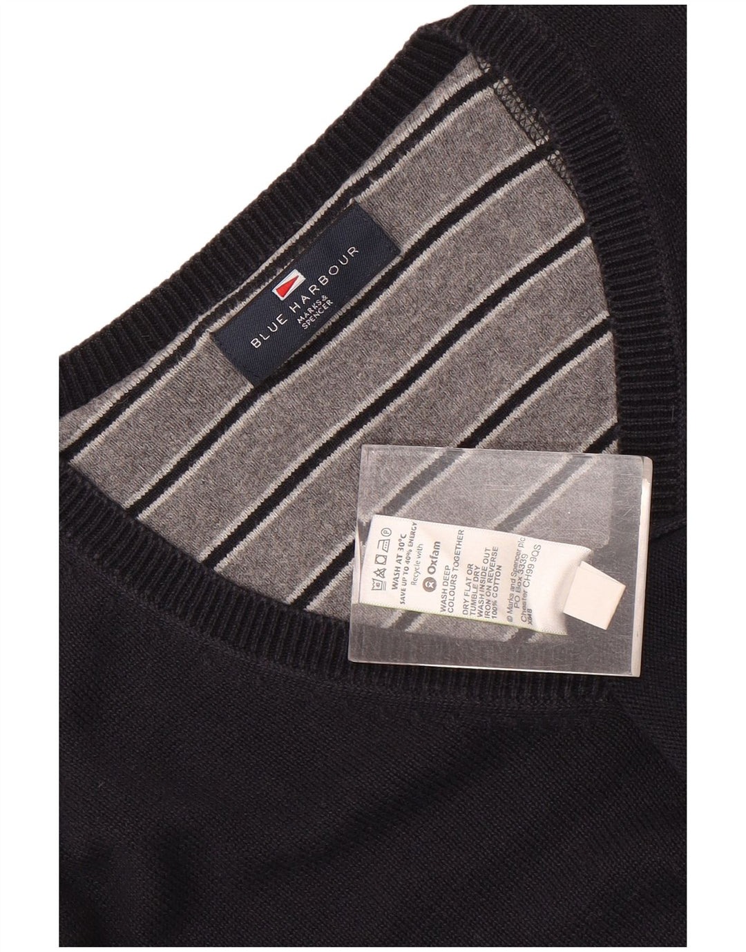 Marks & Spencer Herre Blue Harbor V-hals sweater Large Navy Blue