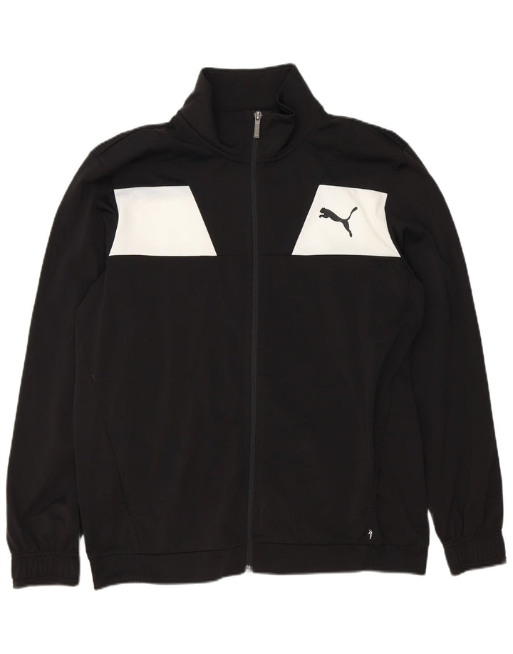 PUMA Mens Tracksuit Top Jacket Large Black Colourblock Polyester