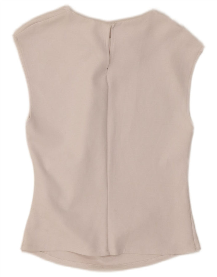 Zara Dame Ærmeløs Crop Bluse Top UK 14 Large White