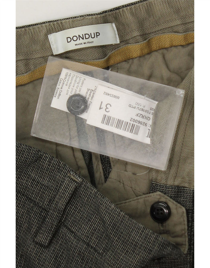 Dondup Herre Slim Chino Bukser W31 L32 Grå ternet bomuld