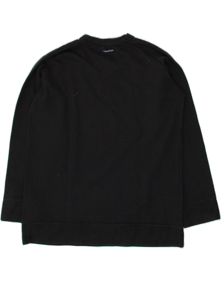 REEBOK Womens Sweatshirt Jumper UK 16 Large  Black Cotton Vintage Reebok and Second-Hand Reebok from Messina Hembry 