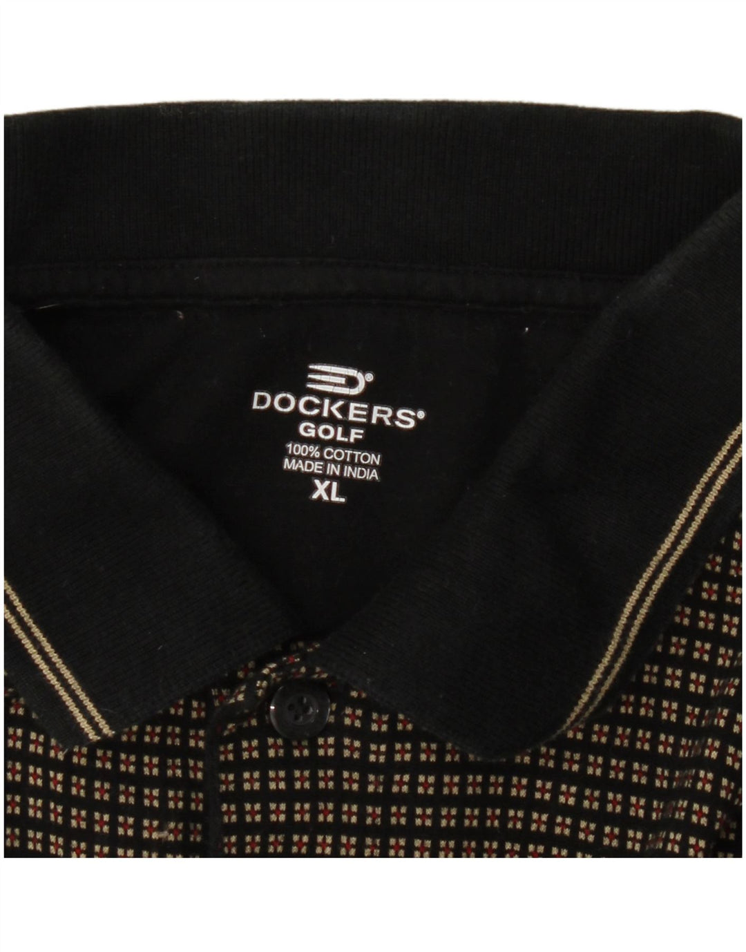 Dockers Herre Golf Polo Shirt XL Sort Ternet Bomuld
