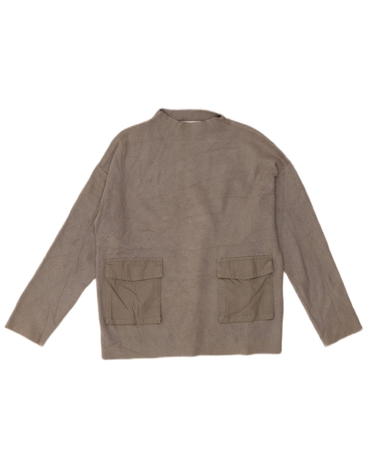 Zara Girls Turtle Neck Jumper Sweater 9-10 År Grå Viscose