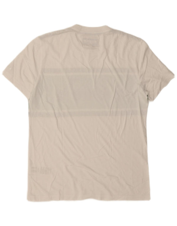 Diadora Herre grafisk T-shirt Top Medium White Colourblock Bomuld