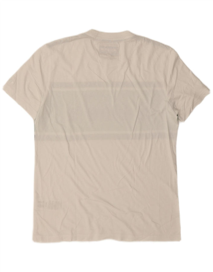 Diadora Herre grafisk T-shirt Top Medium White Colourblock Bomuld