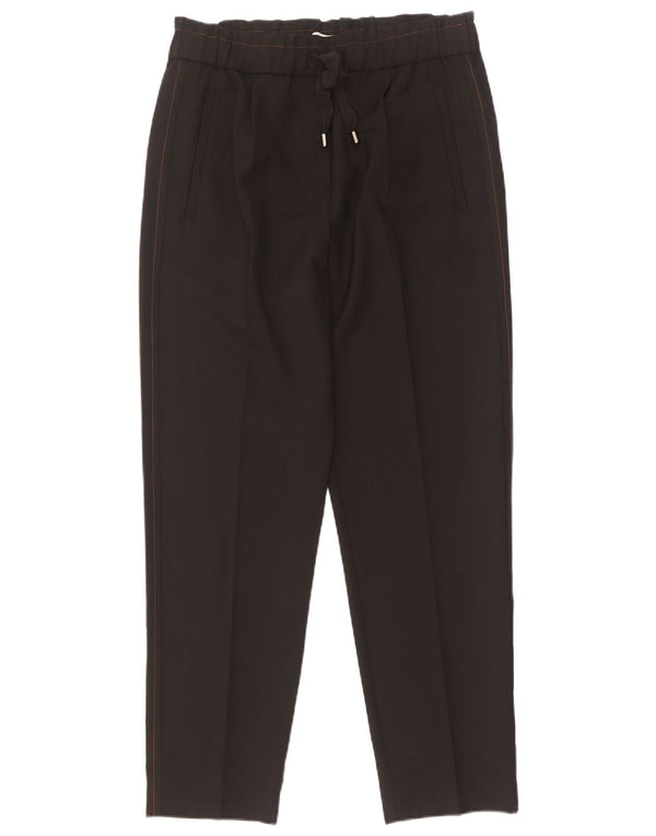 Reiss Womens Tapered Chino Trousers UK 8 Small W30 L28 Black Wool