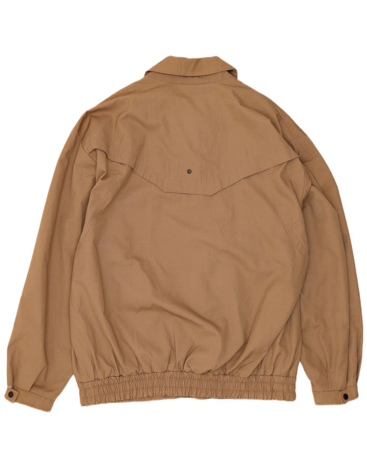Vintage oversized bomberjakke til mænd EU 50 Stor brun bomuld