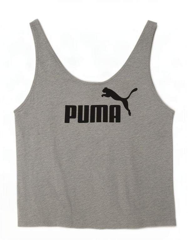 Puma Dame Grafisk Vest Top UK 10 Small Grå Flecked