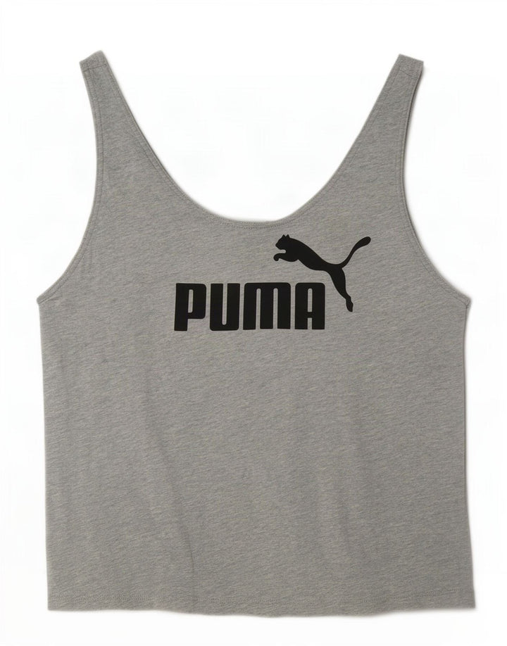 Puma Dame Grafisk Vest Top UK 10 Small Grå Flecked