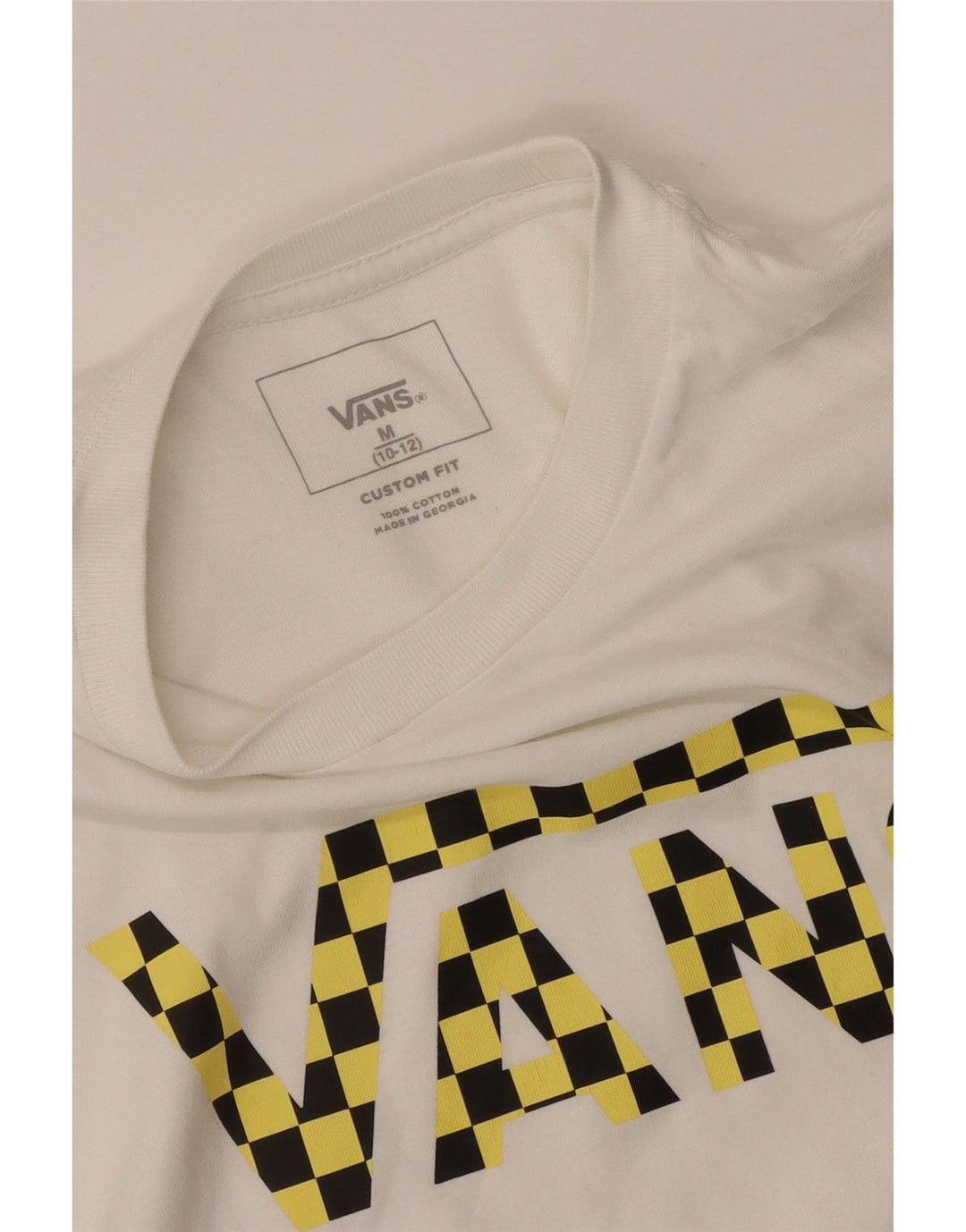 Vans Drenge Custom Fit Grafisk T-shirt Top 10-11 år Medium Hvid Bomuld