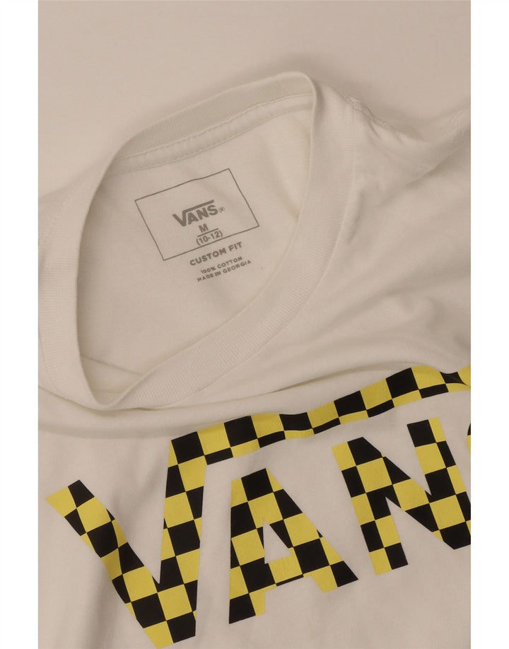 Vans Drenge Custom Fit Grafisk T-shirt Top 10-11 år Medium Hvid Bomuld