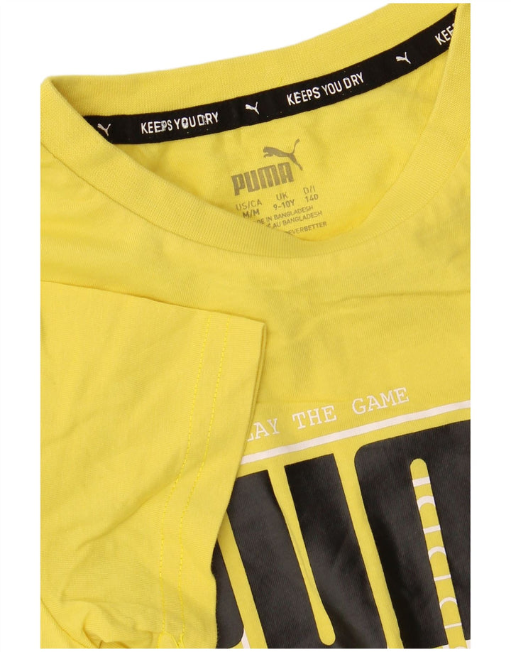 PUMA drenge grafisk t-shirt top 9-10 år gul