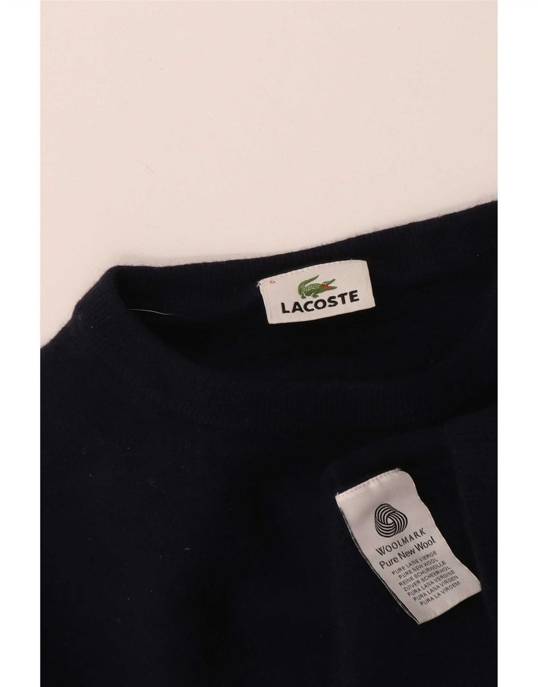 Lacoste drenge sweater med rund hals 7-8 år marineblå ny uld