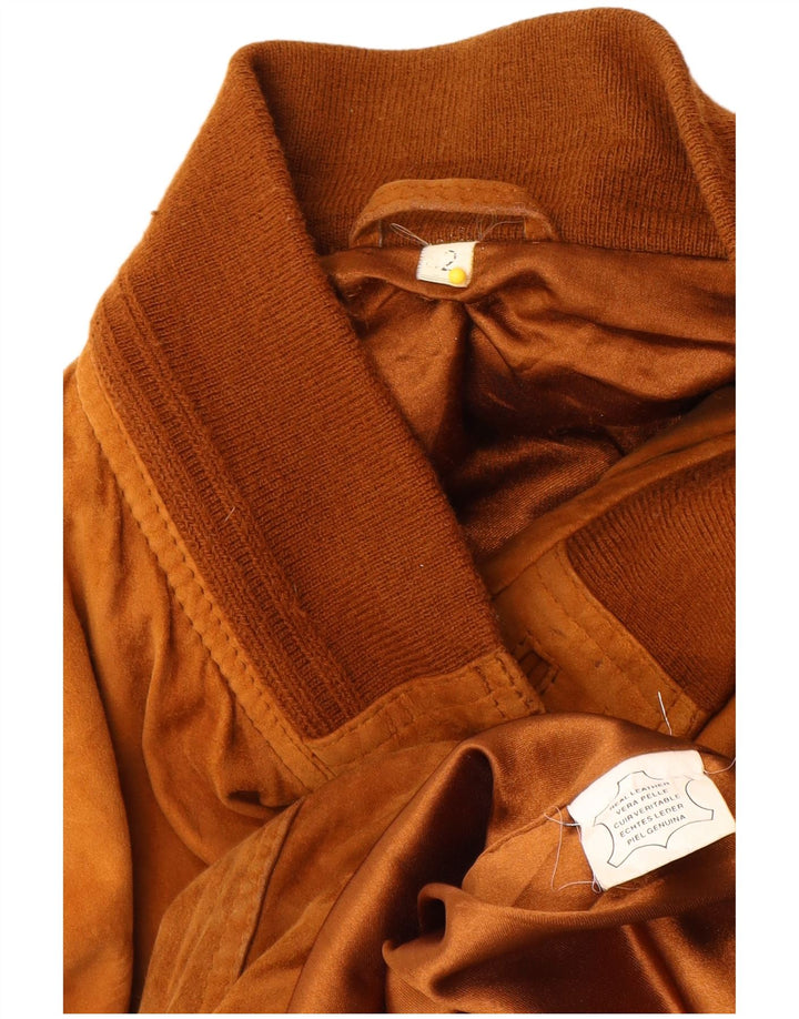 Vintage herre ruskind bomberjakke EU 52 XL beige læder