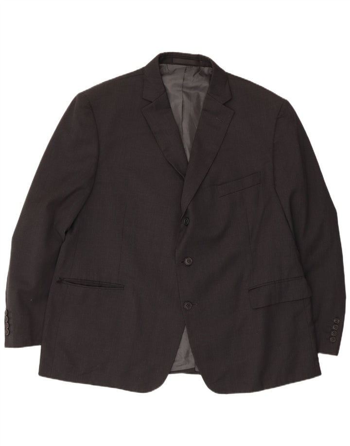 Marks & Spencer Herre Short 3 Button Blazer Jacket UK 48 2XL Grå Uld