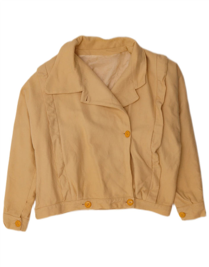 VINTAGE Womens Bomber Jacket UK 18 XL Beige