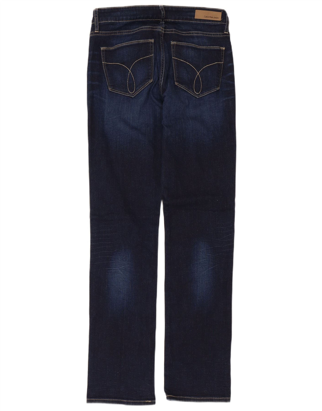 Calvin Klein Dame Straight Jeans W27 L32 Marineblå Bomuld