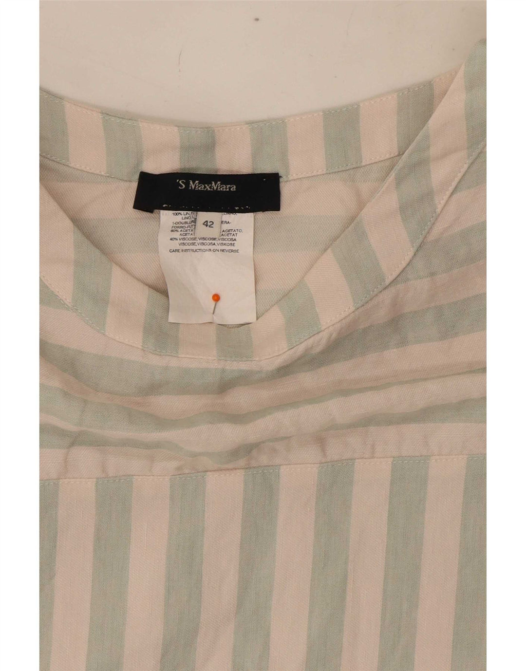 Max Mara Dame Skiftekjole EU 42 Stor Hvidstribet Acetat