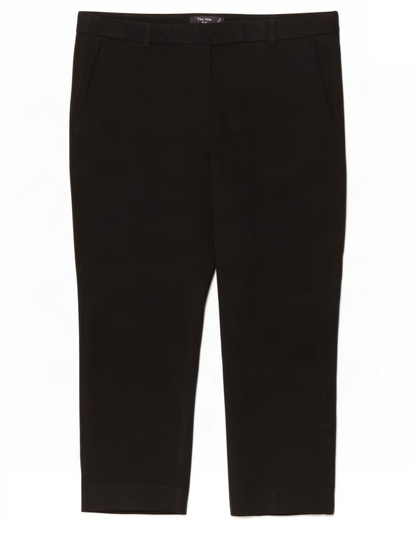 Marks & Spencer Womens The Mia Capri Trousers UK 16 Large W34 L22 Black