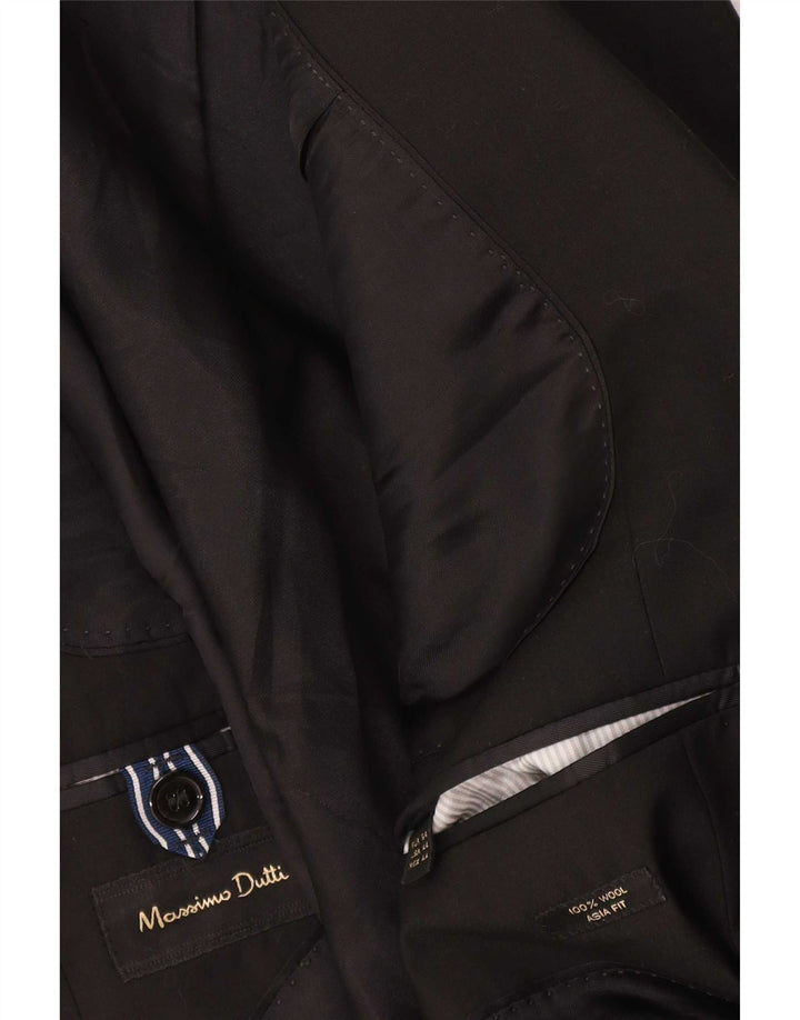Massimo Dutti Herre 2-knaps blazerjakke EU 54 XL Sort Uld