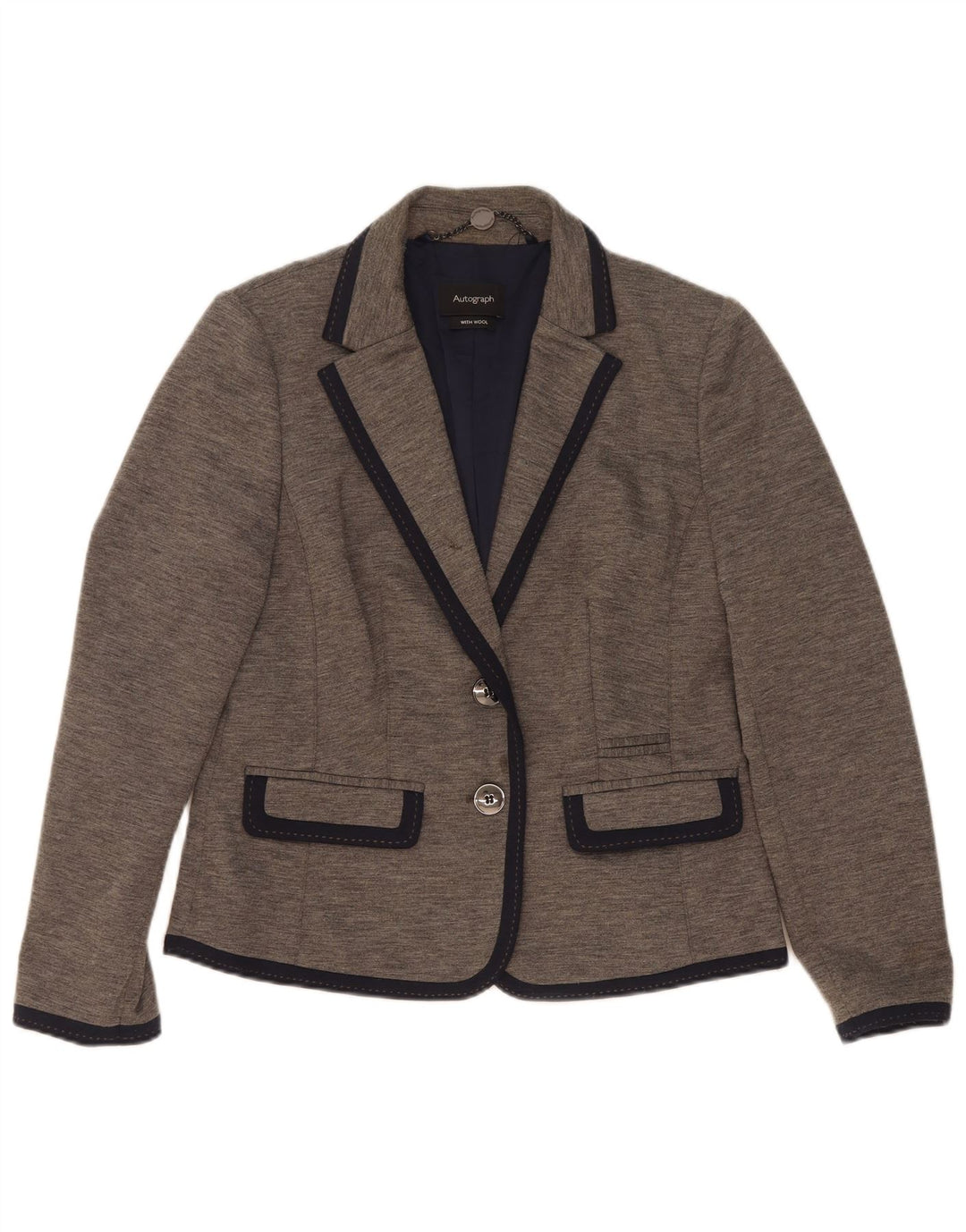 Marks & Spencer Dame Autograph 2 Button Blazer Jacket UK 12 Medium Grey