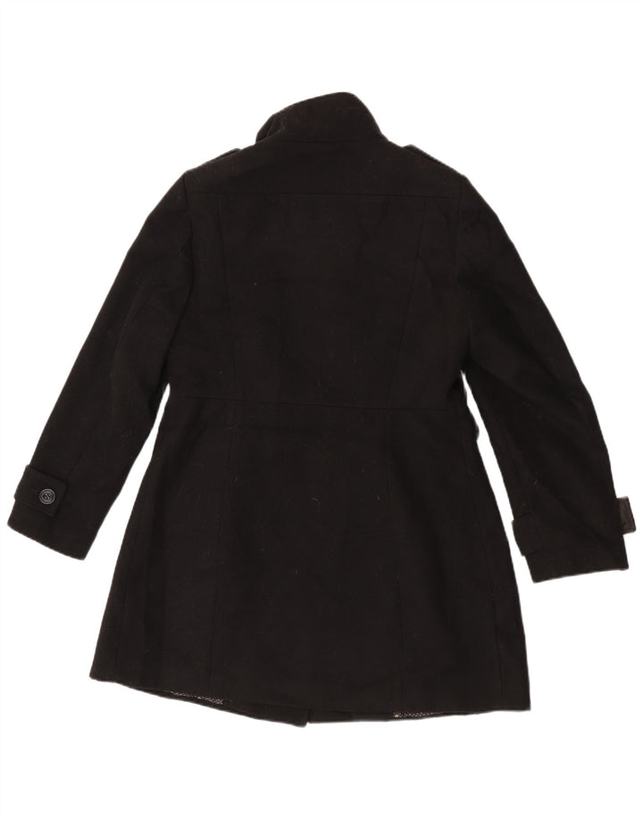 Marks & Spencer Womens Petite Pea Coat UK 10 Small Black Polyester